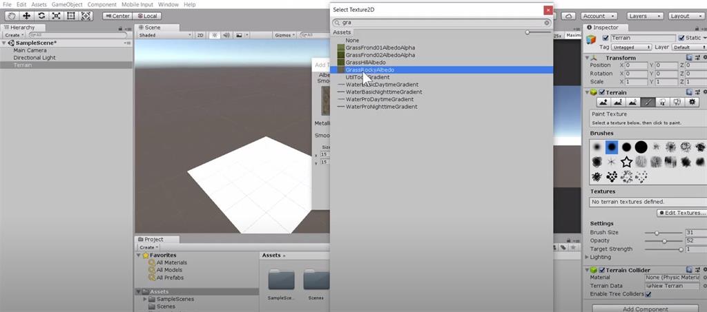 Create A Terrain, Add Trees And Grass In Unity
